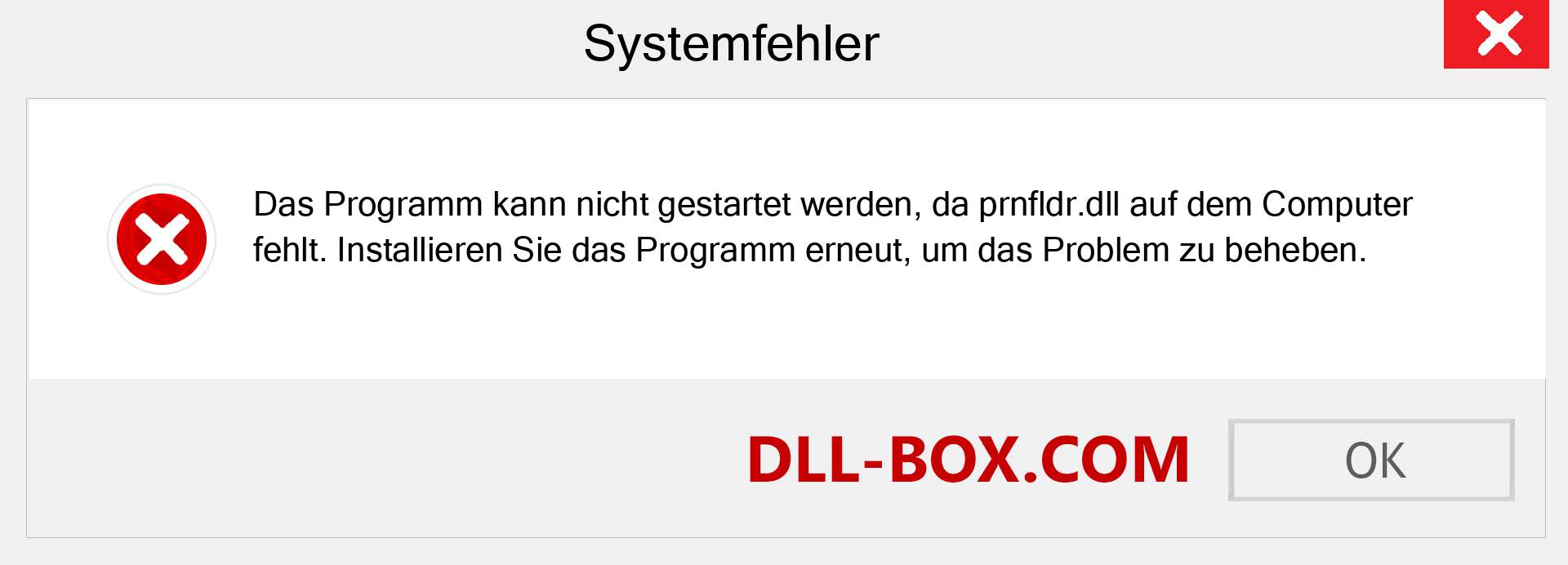 prnfldr.dll-Datei fehlt?. Download für Windows 7, 8, 10 - Fix prnfldr dll Missing Error unter Windows, Fotos, Bildern