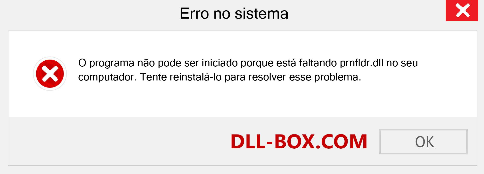 Arquivo prnfldr.dll ausente ?. Download para Windows 7, 8, 10 - Correção de erro ausente prnfldr dll no Windows, fotos, imagens